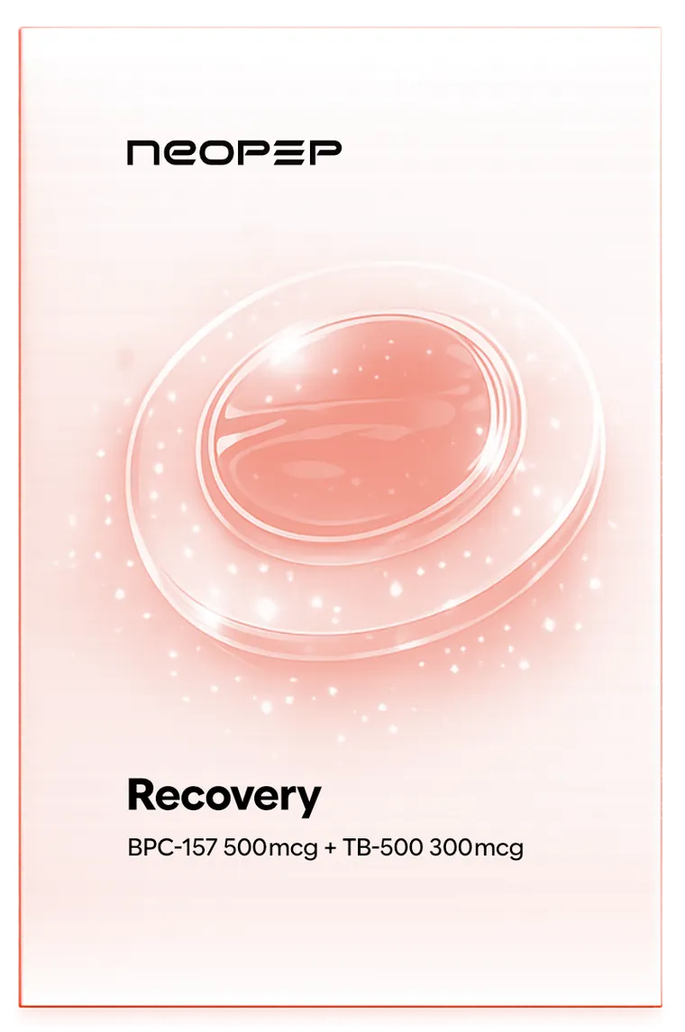 Recovery BPC-157 + TB500 buccal patch — front packaging